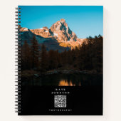 Moderne Minimal Fotograf QR Code Social Media Notizblock (Vorderseite)