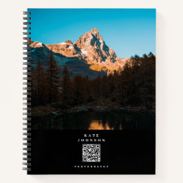 Moderne Minimal Fotograf QR Code Social Media Notizblock