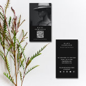 Moderne Minimal Fotograf QR Code Social Media Visitenkarte