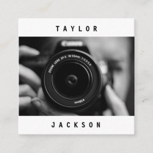 Moderne Minimal Fotografy Business Card Quadratische Visitenkarte