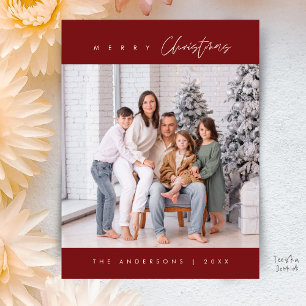 Moderne Minimal, Frohe Weihnachten Familienfoto Postkarte