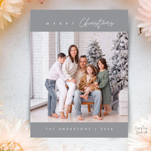 Moderne Minimal, Frohe Weihnachten Familienfoto Postkarte