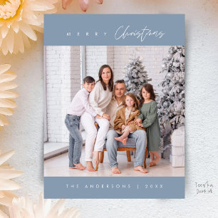 Moderne Minimal, Frohe Weihnachten Familienfoto Postkarte