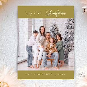 Moderne Minimal, Frohe Weihnachten Familienfoto Postkarte