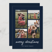 Moderne Minimal frohe Weihnachten vier FotoCollage (Vorne/Hinten)