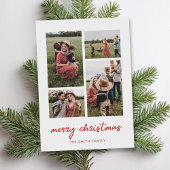 Moderne Minimal frohe Weihnachten vier FotoCollage