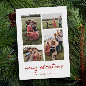 Moderne Minimal frohe Weihnachten vier FotoCollage