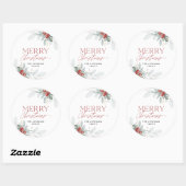 Moderne Minimal frohe Weihnachtsgrün Runder Aufkleber (Blatt)