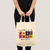 Moderne Minimal Früchte & Gemüse – Bauernmarkt Tragetasche (Vorderseite (Produkt))