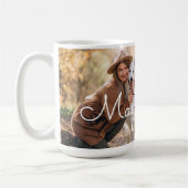 Moderne Minimal Full Foto Monogram Pet Print Kaffeetasse (Links)