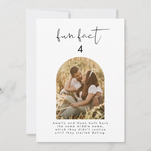 Moderne Minimal Fun Fakt Hochzeitsstipendiaten Fot (Vorderseite)