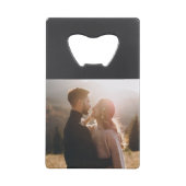 Moderne Minimal für Liebe Foto Hochzeit Geldbeutel Flaschenöffner (Rückseite)