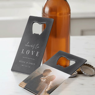 Moderne Minimal für Liebe Foto Hochzeit Geldbeutel Flaschenöffner