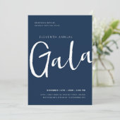 Moderne Minimal GALA Company Business Navy & White Einladung (Stehend Vorderseite)