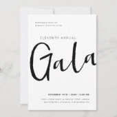 Moderne Minimal GALA Unternehmen Business Black &  Einladung (Vorderseite)