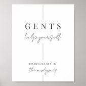 Moderne Minimal Gents Hochzeitsbadezimmer - Zeiche Poster (Vorne)