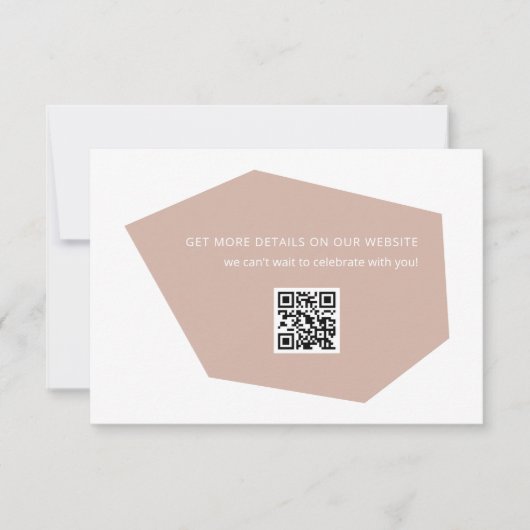 Moderne Minimal Geo Gemstone Wedding Website Pink RSVP Karte (Vorderseite)