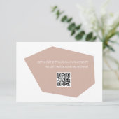 Moderne Minimal Geo Gemstone Wedding Website Pink RSVP Karte (Stehend Vorderseite)