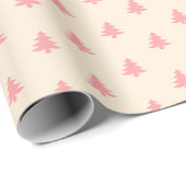Moderne Minimal Girly Pink Weihnachtsbäume wrappen Geschenkpapier (Rolleneckpunkt)