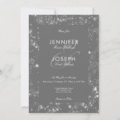 Moderne Minimal Glam Diamant Rahmen Wedding Einladung (Vorderseite)