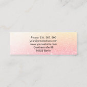 Moderne Minimal Glitzer Mini Business Card Visitenkarte (Rückseite)