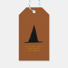 Moderne Minimal glücklich scharf Halloween Hexenhu Geschenkanhänger