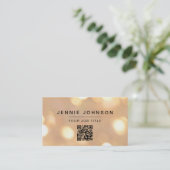 Moderne Minimal Gold Bokeh QR CODE Business Card Visitenkarte (Stehend Vorderseite)
