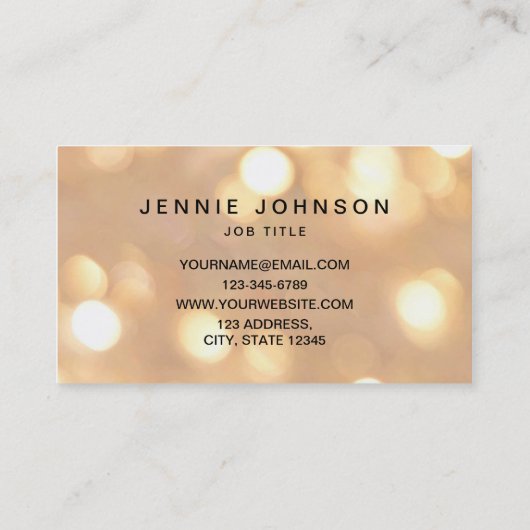 Moderne Minimal Gold Bokeh QR CODE Business Card Visitenkarte (Rückseite)