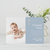 Moderne Minimal Gold Cross Foto Taufe Dankeskarte (Stehend Vorderseite)