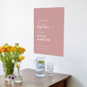 Moderne Minimal Gold Cross Taufe Begrüßungszeichen Foliendrucke (Ablage(Küche))