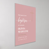 Moderne Minimal Gold Cross Taufe Begrüßungszeichen Foliendrucke (Ablage )