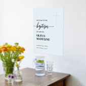 Moderne Minimal Gold Cross Taufe Begrüßungszeichen Foliendrucke (Ablage(Küche))