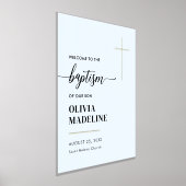 Moderne Minimal Gold Cross Taufe Begrüßungszeichen Foliendrucke (Ablage )