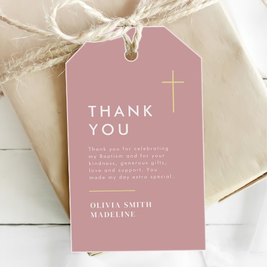 Moderne Minimal Gold Cross Taufe Geschenkanhänger