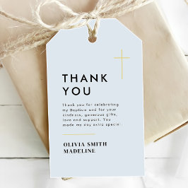 Moderne Minimal Gold Cross Taufe Geschenkanhänger