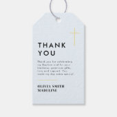 Moderne Minimal Gold Cross Taufe Geschenkanhänger (Vorderseite)