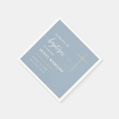 Moderne Minimal Gold Cross Taufe Serviette (Ecke)