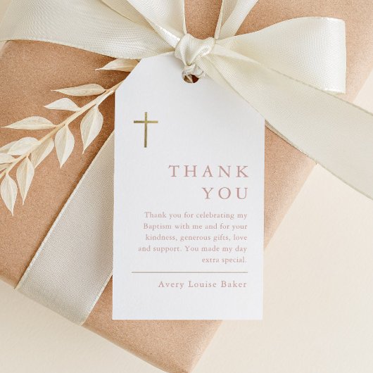 Moderne Minimal Gold Cross Taufe Vielen Dank Geschenkanhänger