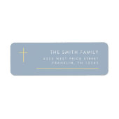 Moderne Minimal-Gold-Cross-Taufen-Rücksendeadresse (Vorne)