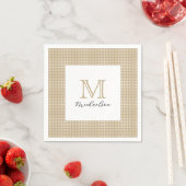 Moderne Minimal Gold Elegante Monogramm Serviette (Beispiel)