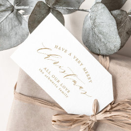 Moderne Minimal Gold Familie Weihnachten Geschenkanhänger