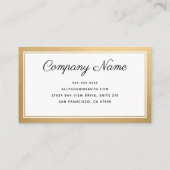 Moderne Minimal Gold Foil Visitenkarte (Rückseite)