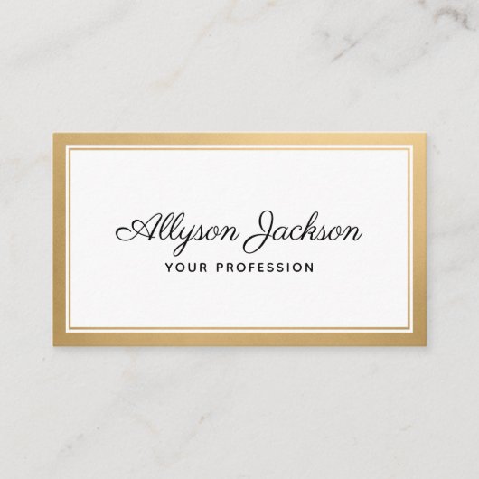 Moderne Minimal Gold Foil Visitenkarte (Vorderseite)