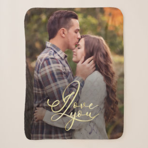 Moderne Minimal Gold I Love You Typografie Foto  Sherpadecke