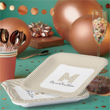 Moderne Minimal Gold Streifen Monogramm