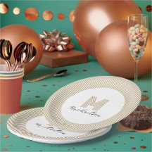 Moderne Minimal Gold Streifen Monogramm