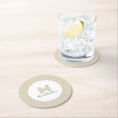 Moderne Minimal Gold Streifen Monogramm Runder Pappuntersetzer (Vor Ort)