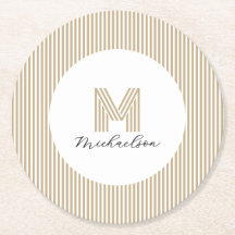 Moderne Minimal Gold Streifen Monogramm