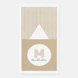 Moderne Minimal Gold Streifen Monogramm Serviette