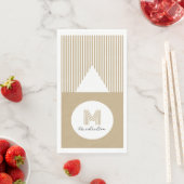 Moderne Minimal Gold Streifen Monogramm Serviette (Beispiel)